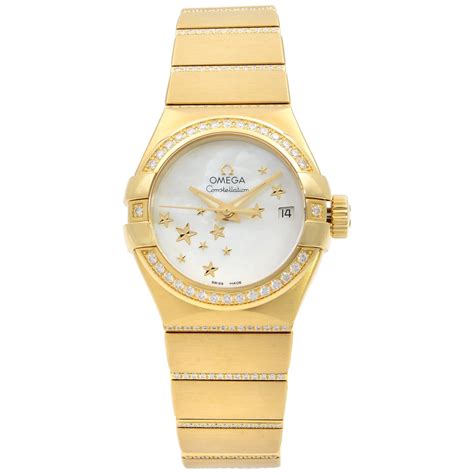 ladies omega watch with diamonds|women's omega constellation diamond watch.